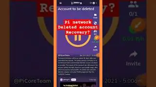 Pi network deleted account recovery #pinetwork