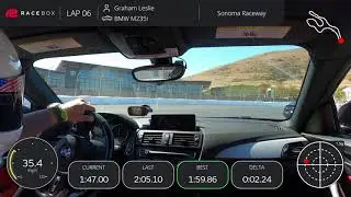 1:59.52 Fast Lap at Sonoma Raceway &mdash; BMW M235i Onboard With Data