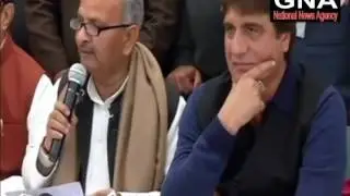 Lucknow: Samajwadi party and Congress address a joint press conference ahead of