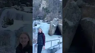 We hiked to a frozen waterfall without spikes!