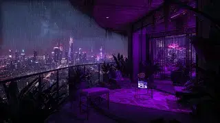 Shibuya After Dark – Lofi Rain, Luxury Neon Balcony & Night City | 4K
