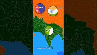 India and Nepal Attack On Pakistan #shorts #india #countryballs #pakistan #map #trending