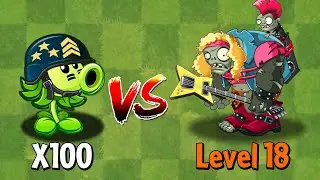 PVZ 2 Challenge - 100 Plants Level Max Vs Gargantuar Zombie Level 18 - Who Will Win?