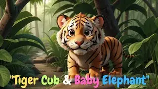 Tiger Cub & Baby Elephant In English - MORAL STORY FOR KIDS || BEDTIME HUT STORIES - KIDS STORIES