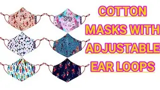 Cotton printed face mask with adjustable ear loops | breathable and washable fabric mask |