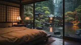 Sleep Piano Music with Gentle Forest Rain Ambience for Stress Relief and Peaceful Night