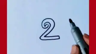 How to draw snail from number 2 step by step||Line Art||draw with numbers||drawing for beginner