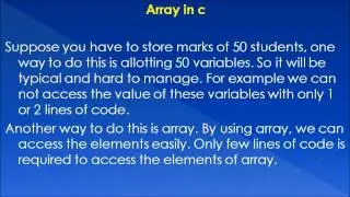 Array in c