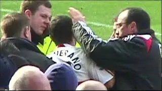 Javier Mascherano gets a Red Card for Dissent at Old Trafford Manchester United v Liverpool 23.03.08
