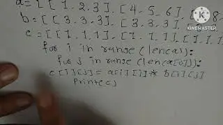 Python program for matrix multiplication @tswisdomworld , Explain in Hindi
