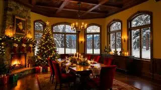 New Year's Eve Ambience 🎉 Cozy Winter Coffee Shop with Smooth Piano Jazz Music & Fireworks to Relax