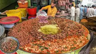 BIGGEST GIANT SIZE TAWA KALEJI FRY RECIPE 😱 | MUTTON LIVER FRIED RECIPE | PESHAWAR STREET FOOD