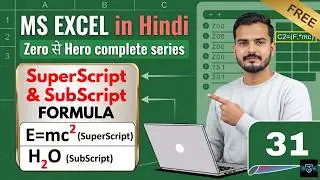 Superscript & Subscript in Excel