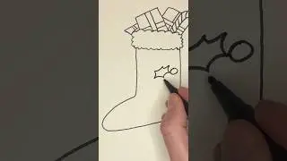 How to Draw Christmas Stocking Drawing Ornament and Decoration Stuff #howtodraw