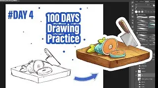 Day 4 &ndash; Anime Fish Cutting 🍣 | Cell Shading Digital Art Study | 100 Days Drawing Challenge