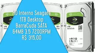 HD Interno Seagate 1TB Desktop BarraCuda SATA 64MB 3.5 7200RPM