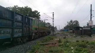TUGLAKABAD WAG9HC 31481 With BoxnHL Goods Is Slow Hauling With Beautiful Overcast Rainy Scenery