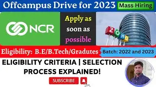 Zoho Recruitment 2023 | NCR Corporation Hiring 2023 | Batch: 2021 - 2023 | 2023 batch hiring✔️🎯