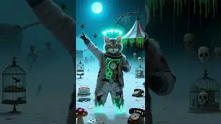 CUTE & CREEPY DANCING CAT: Cosmic Disco Cat 🌌🕺 #dance #horrorstories #magic