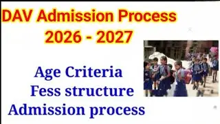 DAV School Admission Process 2026 2027