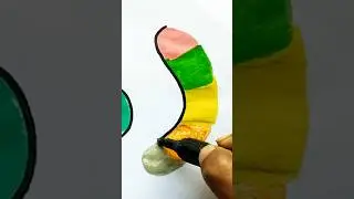 colour brush and rainbow Kakdi #art #drawing #youtubeshorts #coloringforkids #easydrawing #satisfied