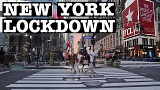 New York Lockdown: Empty Flatiron Walk to MACY'S Herald Square & Penn Station in Midtown