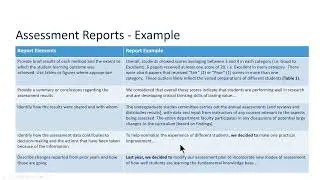 Examples of Assessment Reports for Student Learning Outcome Reporting
