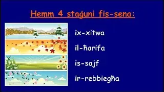 Nitgħallmu l-Malti - Learning Maltese; L-istaġuni (vokabularju) - The seasons (vocabulary)