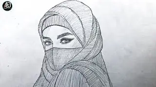 Beautiful Hijab Girl Pencil Sketch | Easy Step by Step Drawing | Art Video | Adnan drawing academy 