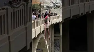 Bungee jumping at Bridge to Nowhere, Angeles National Forest CA