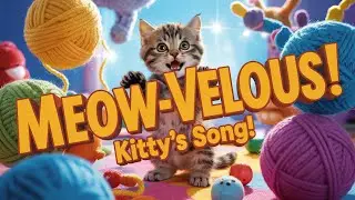 Meow Meow Nursery Rhyme for Kids | Cute Cat Singing and Dancing with Happy Kitten Music