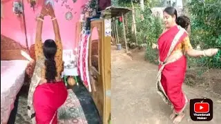 full body yoga exercise 💪💪// part -11 // #yoga #housewife #viralvideo #desistyle #sareeyogavlog