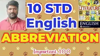 ABBREVIATION - 10 STD English One Word,Important 100