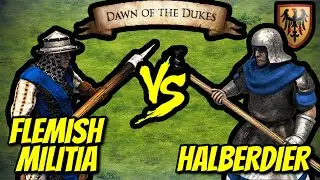141 Flemish Militia vs 200 (Teutons) Halberdiers (Total Resources) | AoE II: Definitive Edition