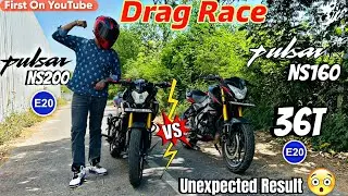 Ns200 Vs Ns160 With 36T || Drag Race || First On YouTube Unbelievable Result | Ye to Socha Nhi Tha..