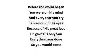 So You Would Come (lyrics) - Russell Fragar (1997)