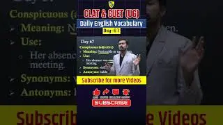 CLAT & CUET English Vocabulary Day 67 | Word: Conspicuous | Daily English Learning