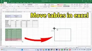 How to move tables in excel without changing formula