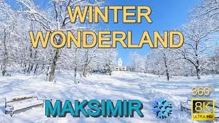 Winter Walk in Park Maksimir, Zagreb ❄️☀️ | 360&deg; 8K VR Snowy Nature Walk