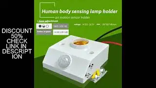 Pir Motion Sensor Light Socket,E27 LED Bulb Base Human Body Sensor Adjustable Auto on Off Light Cont