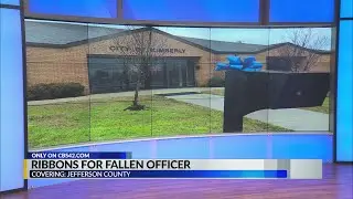 Ribbons for fallen Kimberly police officer