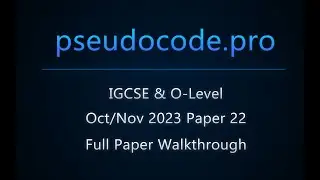 [Solved Past Paper] Oct/Nov 2023 Paper 22 IGCSE 0478 | O-Level 2210