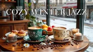 Cozy Winter Caf&eacute; Ambience ❄️Warm Coffee, Soft Snow & Relaxing Street View Peaceful Background Sounds