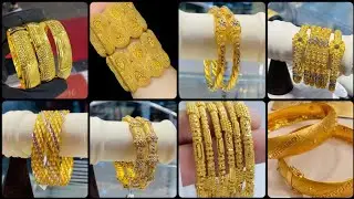 2 Piece Gold Bangles Design 2023/Gold Kangan Design/Sone ke Kangan