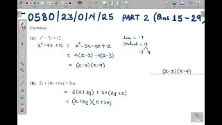 0580/23/O/N/25 -- IGCSE EXTENDED MATHEMATICS PAPER 23 OCT/NOV 2025 PART 2 (Qns 15 - 29)