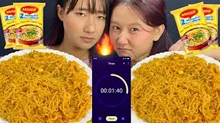 🌶️SPICY INDIAN MAGGI CHALLENGE🔥|| Siblings Challenge|| Manipuri, North-east indian mukbang