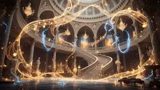 Heavenly Light - Angel Palace, Pale Golden Castle, and Music Floating on Clouds
