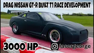 2800+ HP Nissan GT-R R35 @T1 Race @dragy acceleration from 0-216 mph