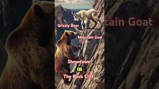 Grizzly Bear vs Mountain Goat: Epic Showdown on the Rocky Cliff