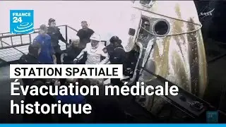 &Eacute;vacuation m&eacute;dicale historique &agrave; bord de l'ISS : retour sur Terre pour quatre astronautes